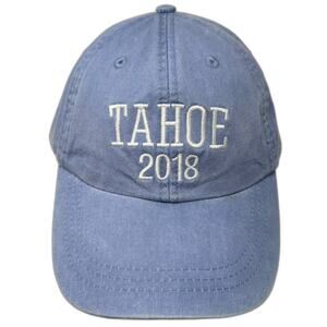Adams Baseball Cap Blue White Tahoe 2018 Cotton OS Hat Embroidered Slideback